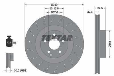 Brake Disc TEXTAR 92176405