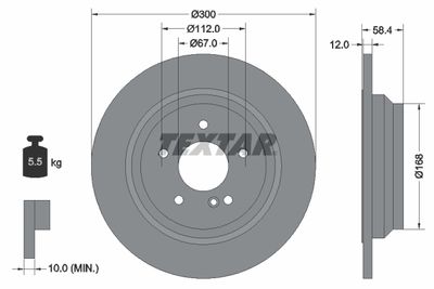 Brake Disc TEXTAR 92176503