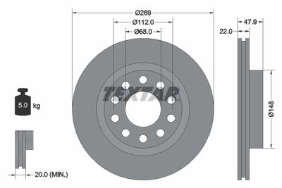 Brake Disc TEXTAR 92176903