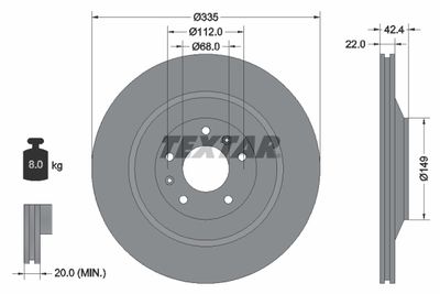 Brake Disc TEXTAR 92177005