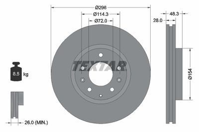 Brake Disc TEXTAR 92180803