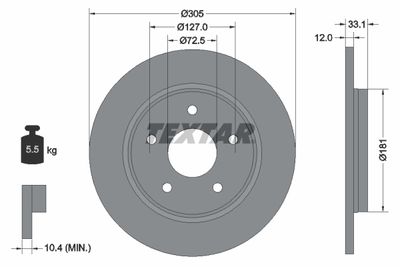 Brake Disc TEXTAR 92181005