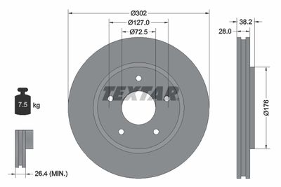 Brake Disc TEXTAR 92181503