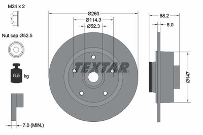 Brake Disc TEXTAR 92195900