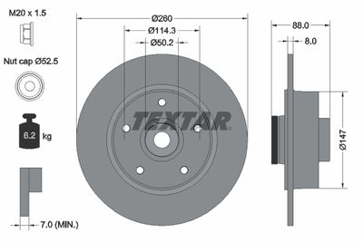 Brake Disc TEXTAR 92196000