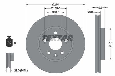 Brake Disc TEXTAR 92198903