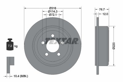 Brake Disc TEXTAR 92202703