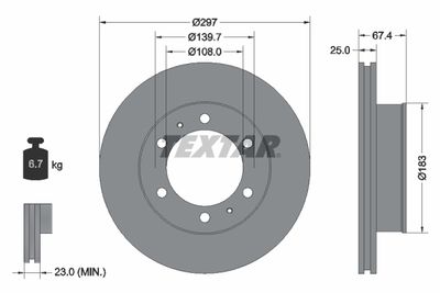 Brake Disc TEXTAR 92222600