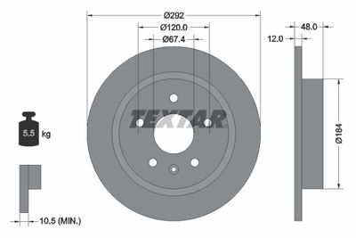 Brake Disc TEXTAR 92222903