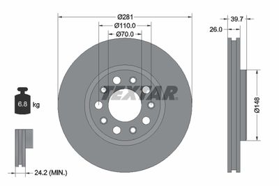 Brake Disc TEXTAR 92230103