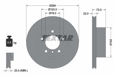 Brake Disc TEXTAR 92238403