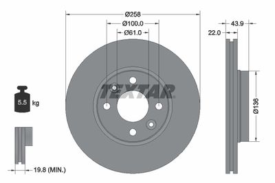 Brake Disc TEXTAR 92241503