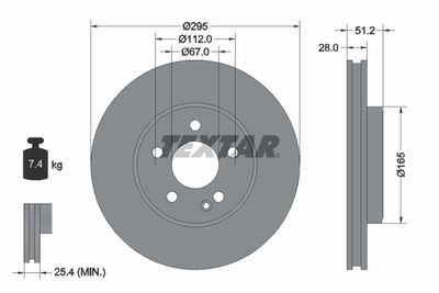 Brake Disc TEXTAR 92241603