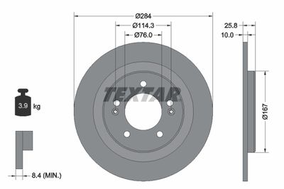 Brake Disc TEXTAR 92252703