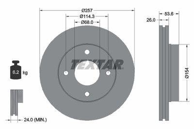 Brake Disc TEXTAR 92253103