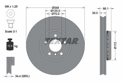 Brake Disc TEXTAR 92253825