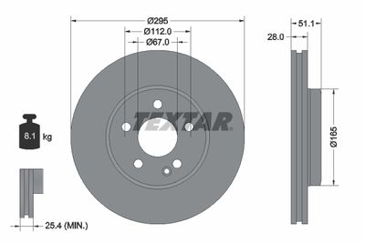 Brake Disc TEXTAR 92254803