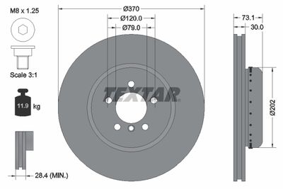 Brake Disc TEXTAR 92265325