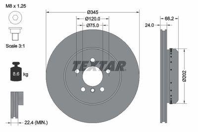 Brake Disc TEXTAR 92265625