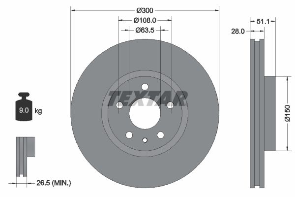 TEXTAR 92268605 Brake Disc