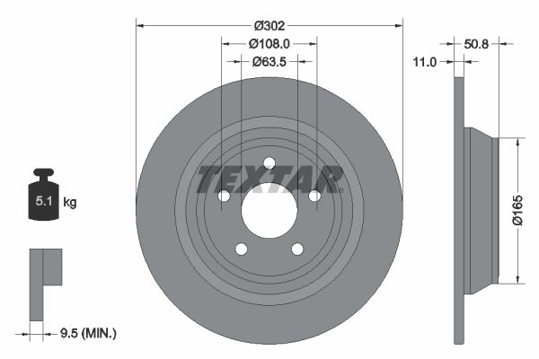 TEXTAR 92268703 Brake Disc