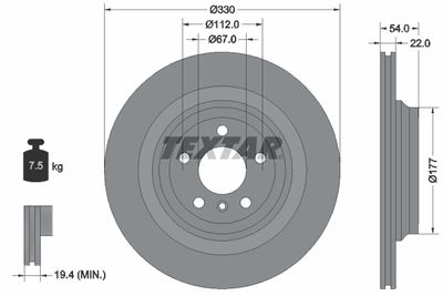 Brake Disc TEXTAR 92273505