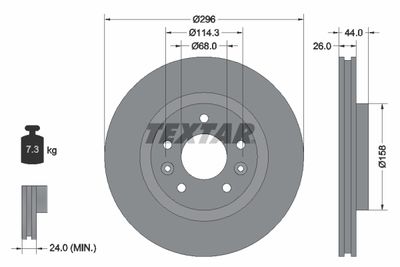 Brake Disc TEXTAR 92274203