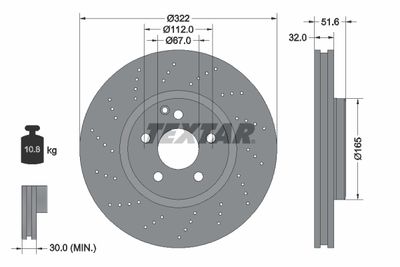 Brake Disc TEXTAR 92277705