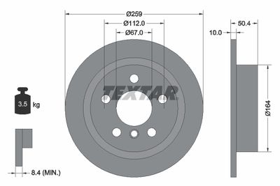 Brake Disc TEXTAR 92279303