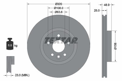 Brake Disc TEXTAR 92282103