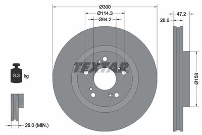 Brake Disc TEXTAR 92284603