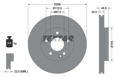 Brake Disc TEXTAR 92287705