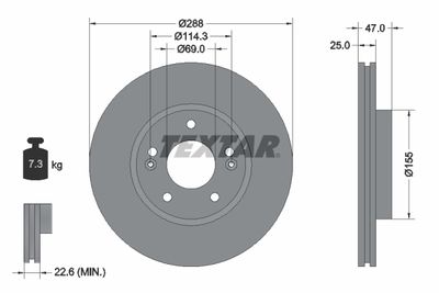 Brake Disc TEXTAR 92290503