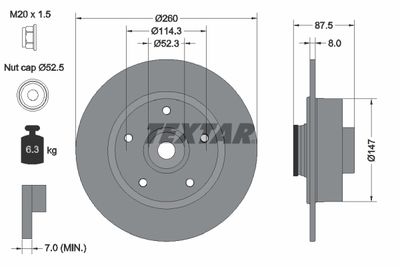 Brake Disc TEXTAR 92295203