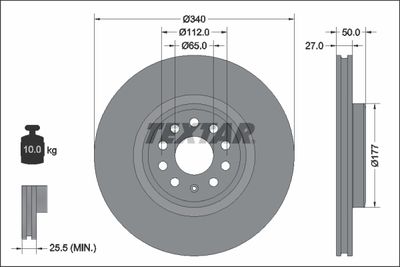 Brake Disc TEXTAR 92337405