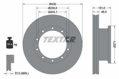 Brake Disc TEXTAR 93086800