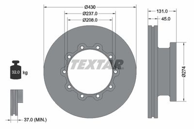 Brake Disc TEXTAR 93088300