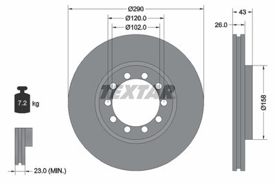 Brake Disc TEXTAR 93117500