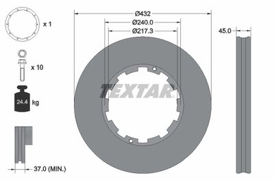 Brake Disc TEXTAR 93145600