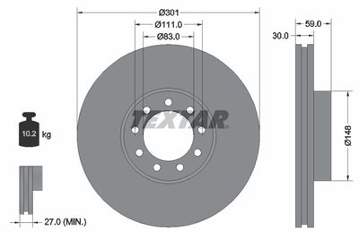 Brake Disc TEXTAR 93177603