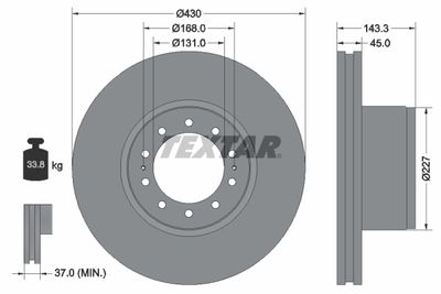 Brake Disc TEXTAR 93186700