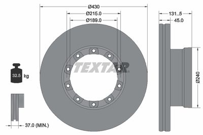 Brake Disc TEXTAR 93308700