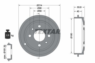 Brake Drum TEXTAR 94014800