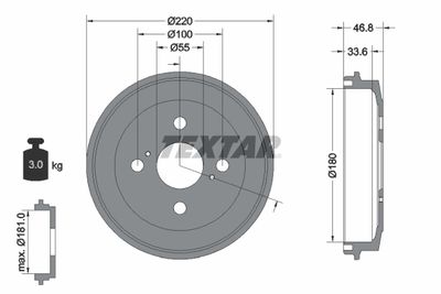 Brake Drum TEXTAR 94036400