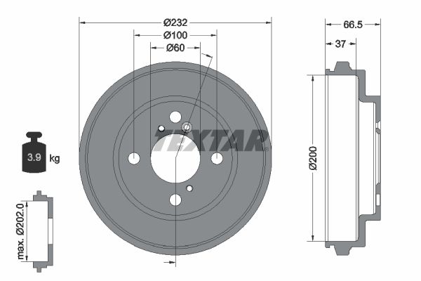 TEXTAR 94044300 Brake Drum