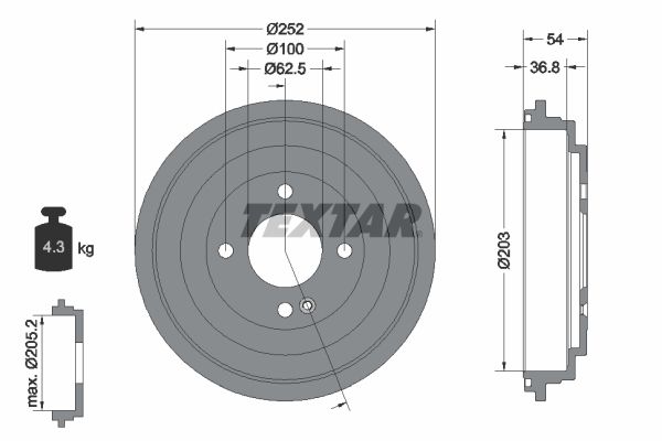 TEXTAR 94046700 Brake Drum