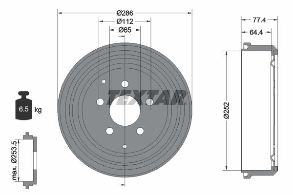 TEXTAR 94048300 Brake Drum