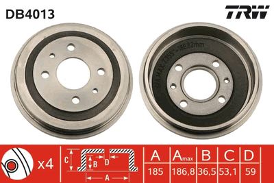 Brake Drum TRW DB4013