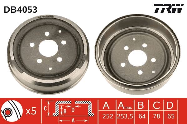 TRW DB4053 Brake Drum