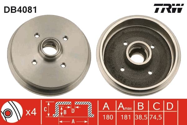 TRW DB4081 Brake Drum